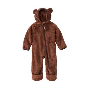 L.L. Bean Hi-Pile Fleece Bear Bunting in Dark Barley